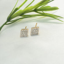 Multishaped CZ Earrings Gold Plated Stud Earrings Unisex Studs Special Gift