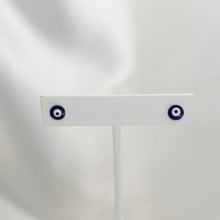 Red Blue Evil Eye studs Sterling Silver Round Protection Earrings Gift For her