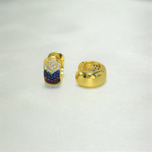 Multi Color Gold Plated Huggies Hoops - Small Everyday Earrings Gift for Women, Daughter, Wife