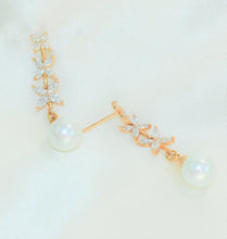 Bridal Earrings 14K Gold Plated Studs Bridal Jewelry Pearl Drop Earrings