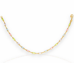 Multi Color Gold Plated Anklet For Women Tobillera de crystal 10'' - Everyday Minimalist Gold Ankle Bracelet