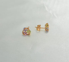 Multi Color Gemstone Studs - 14K Gold Plated Everyday Trending Earrings for women