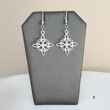 Witch Knot Celtic Pendant, 925 Sterling Silver Dangly Earrings Nudo de Bruja Aretes Jewelry Set