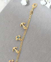 Fish and Anchor Bracelet, Dainty Gold Plated Bracelet, Charm Bracelet for Girls