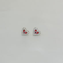 Evil Eye studs - Sterling Silver Heart Studs Dainty Earrings for her