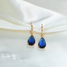 Multi Color Birthstone Dangle Drop Huggies - Gold Plated Sparkling Earrings Perfect Anniversary Gift