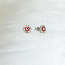 Evil Eye Stud Earrings 925 Sterling Silver Ojo Protection Studs Gift For Her