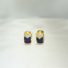 Multi Color Gold Plated Huggies Hoops - Small Everyday Earrings Gift for Women, Daughter, Wife