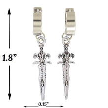 Stainless Steel Silver Dagger Earrings