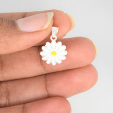 Sterling Silver Daisy flower Stud Earrings and Necklace Jewelry Set Gift For Her