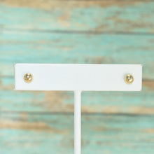 14K Solid Yellow Gold Semi Ball Earrings, Dainty Screw Back Studs For Her( 3mm-5mm )