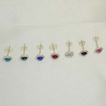 Tiny Cubic Zirconia Stud Earrings, 925 Silver Stud Earrings