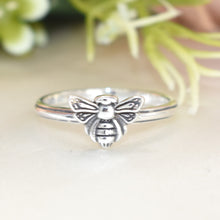 Tiny Bee Ring, Skinny Bee Stacking Ring, Sterling Silver, Minimalist Bee Ring Nature-Inspired Bee Jewelry Perfect Gift for Nature Lovers