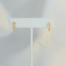 Baguette Gold Hoops - Elegant Minimalist Gold Plated Everyday Earrings Stack for her - Birthday Gift for her