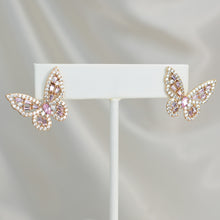 Butterfly Studs - Gold Plated Sparkling Mariposa Earrings for her