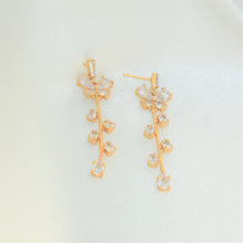 Bridal Earrings 14K Gold Plated Studs Bridal Jewelry Floral Drop Earrings