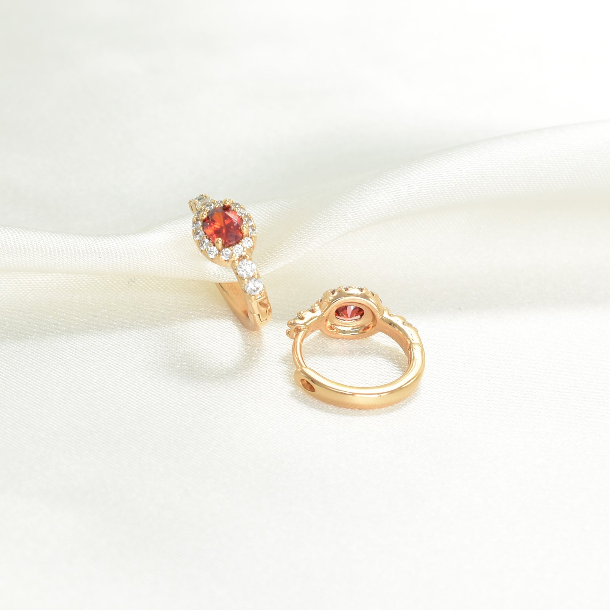 Birthstone Huggies Hoops - Minimalist Gold Plated Gemstone Earring For her - Perfect Gift for wife