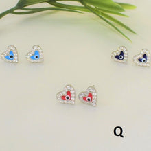 Evil Eye Stud Earrings 925 Sterling Silver Ojo Protection Studs Gift For Her