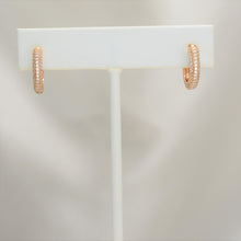 Double Pave Hoop Earrings - Gold Plated Minimalist Everyday Stacking Hoops