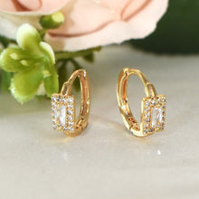 Baguette Gold Hoops - Elegant Minimalist Gold Plated Everyday Earrings Stack for her - Birthday Gift for her