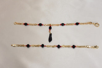 Azabache Bracelet with Figa Hand Charm - Gold Plated Protection Bracelet- Pulsera De Azabache Para Bebe, Nino, Nina Y Adulto