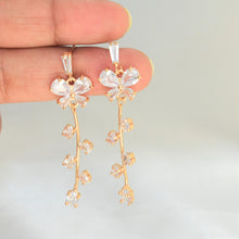 Bridal Earrings 14K Gold Plated Studs Bridal Jewelry Floral Drop Earrings