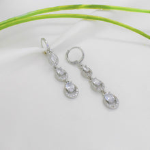 Bridal Silver Plated Long Earrings - Dangle Drop Clip On Earrings Gift For Her