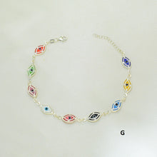 Multicolor EvilEye Bracelet 925 Sterling Silver Protection Pulsera7.5