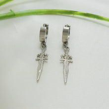 Stainless Steel Silver Dagger Earrings