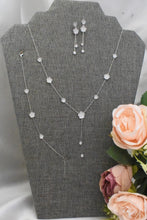 Sterling Silver Flower Earrings Bracelet and Necklace Jewelry Set Gift For Her