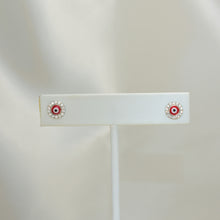 Evil Eye Studs Sterling Silver Earrings Protection Charm Studs, Gift for her