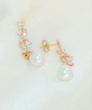 Bridal Earrings 14K Gold Plated Studs Bridal Jewelry Pearl Drop Earrings
