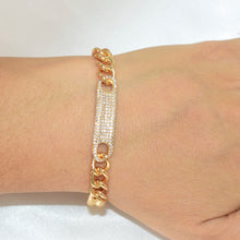 Micro Pave Iced Cuban Link Chain Bracelet - Gold and Silver Plated Bracelet Gift for her