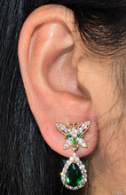 Colorful Red White Green Pink Tear Drop Earrings Gold Plated Dangly Statement Studs