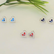 Evil Eye Stud Earrings 925 Sterling Silver Ojo Protection Studs Gift For Her