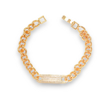 Micro Pave Iced Cuban Link Chain Bracelet - Gold and Silver Plated Bracelet Gift for her
