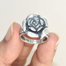Rose Ring Sterling Silver Silver Rose Leaf Vine Ring Vintage Rose Ring Gift