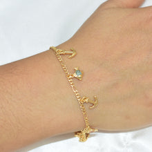 Fish and Anchor Bracelet, Dainty Gold Plated Bracelet, Charm Bracelet for Girls