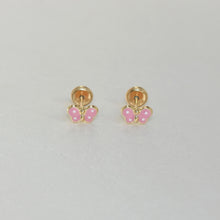 14K Solid Yellow Gold Butterfly Enamel Earrings, Mariposa Baby Screw Back Studs, Gift For Babies