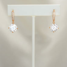 Bridesmaids Dangle Drop Elegant Huggies Earrings - Gold Plated Bling Earrings for her