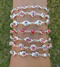Red Evil Eye Bracelet - 925 Sterling Silver - Protection Bracelet -Gift for her