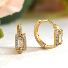 Baguette Gold Hoops - Elegant Minimalist Gold Plated Everyday Earrings Stack for her - Birthday Gift for her