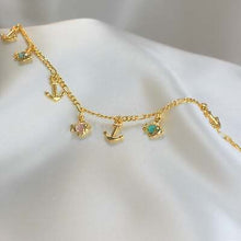 Fish and Anchor Bracelet, Dainty Gold Plated Bracelet, Charm Bracelet for Girls