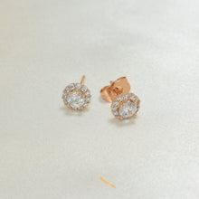 Colorful Flower Studs Gold Plated Birthstone Earrings Minimalist Studs Gift