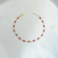 Red Evil Eye Anklet - Gold Plated Tobillera for Protection Good Luck - Trending Ankle Bracelet for Women