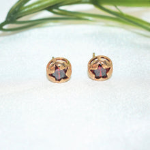 Colorful Gemstone Star Studs Gold Plated Round Earrings Dainty Stud Gift For Her
