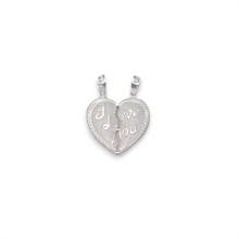 Couple Heart Love Pendant 925 Sterling Silver Split Heart Necklace Gift for lovers