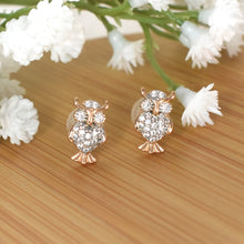 Gold plated OWL Stud Earrings, Animal Earrings, Animal Studs