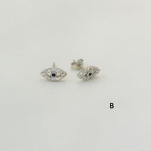 Evil Eye Stud Earrings 925 Sterling Silver Ojo Protection Studs Gift For Her