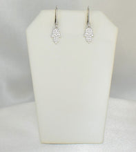 Hamsa Hand Lever Back Drop Earrings in Sterling Silver - Gift for Good Luck